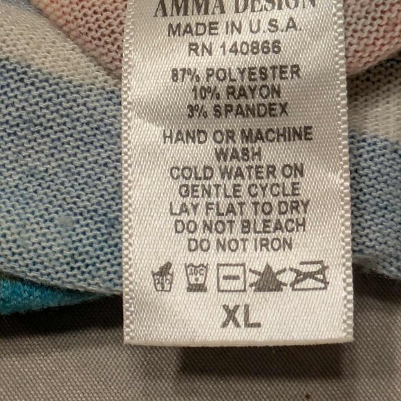 Amma Designs Tie Dye Tunic/Shirt Dress Womens XL Made in LA Multicolor Pullover - Picture 9 of 9